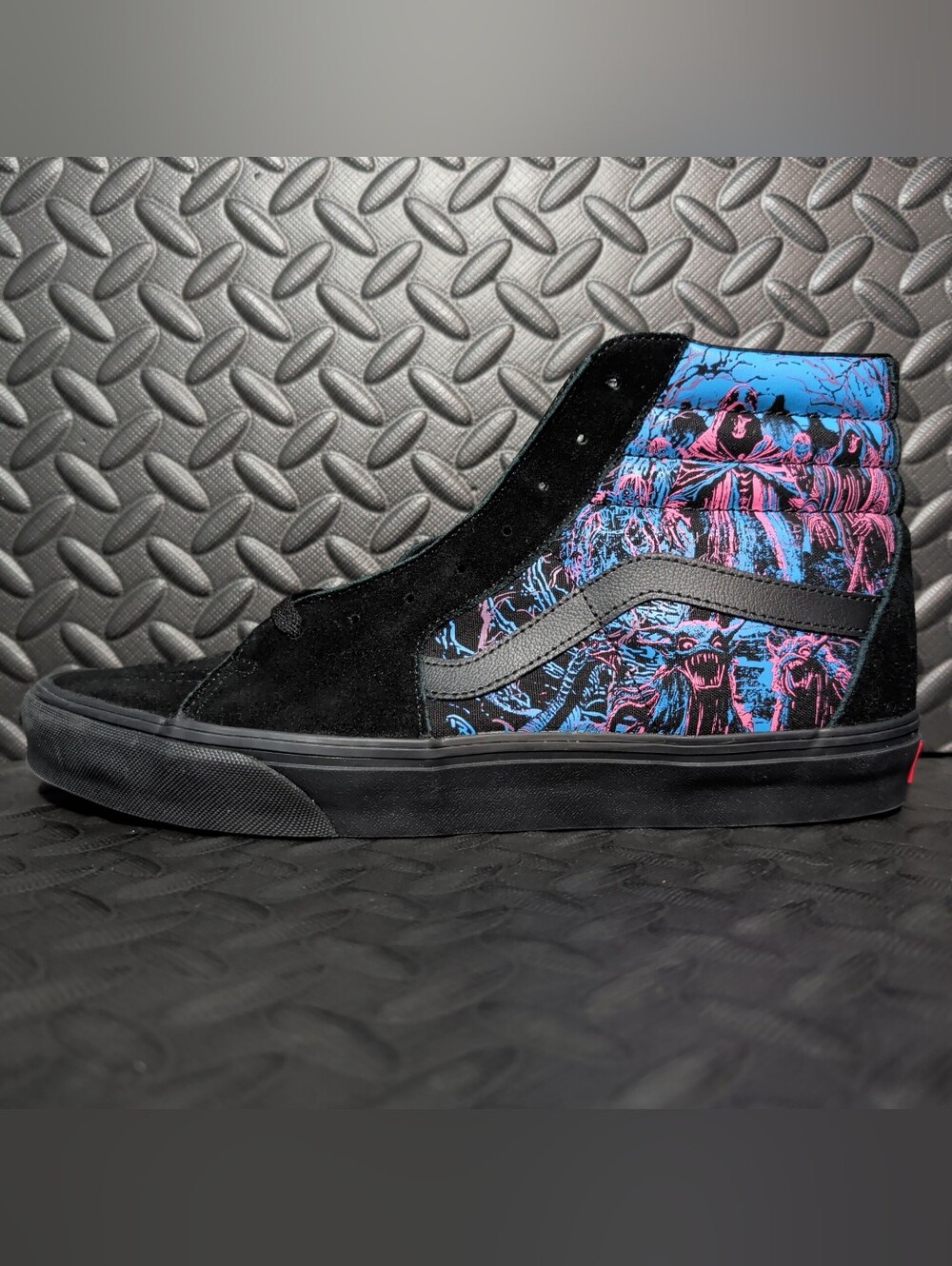 Vans Sk8-Hi Halloween Shoes in Spooky Blue/Pink Size 12 - Picture 4 of 9